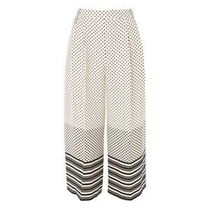 Topshop | Cropped Wide-Leg Pleated Trousers | Striped & Polka Dot | Petite Sz 4
